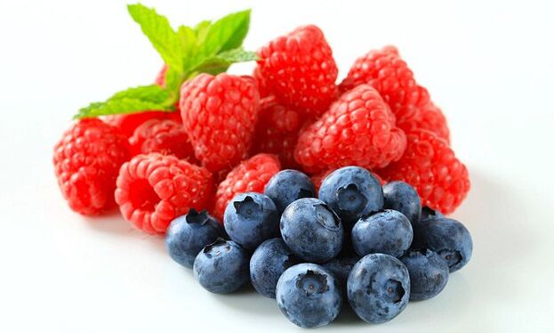 Raspberry and blueberry berries that increase potency in men